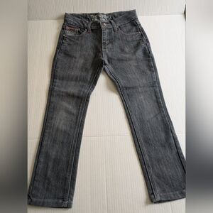 Trendy Girl Premium Denim Wear Gray Wash Girl's Jeans Size 5 Embroidered Sequins